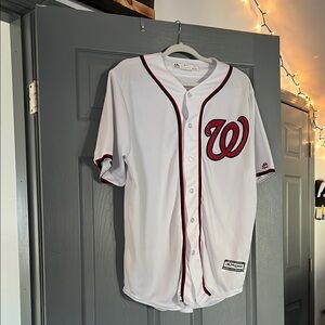 Classic White Jersey with Red and Black Trim
